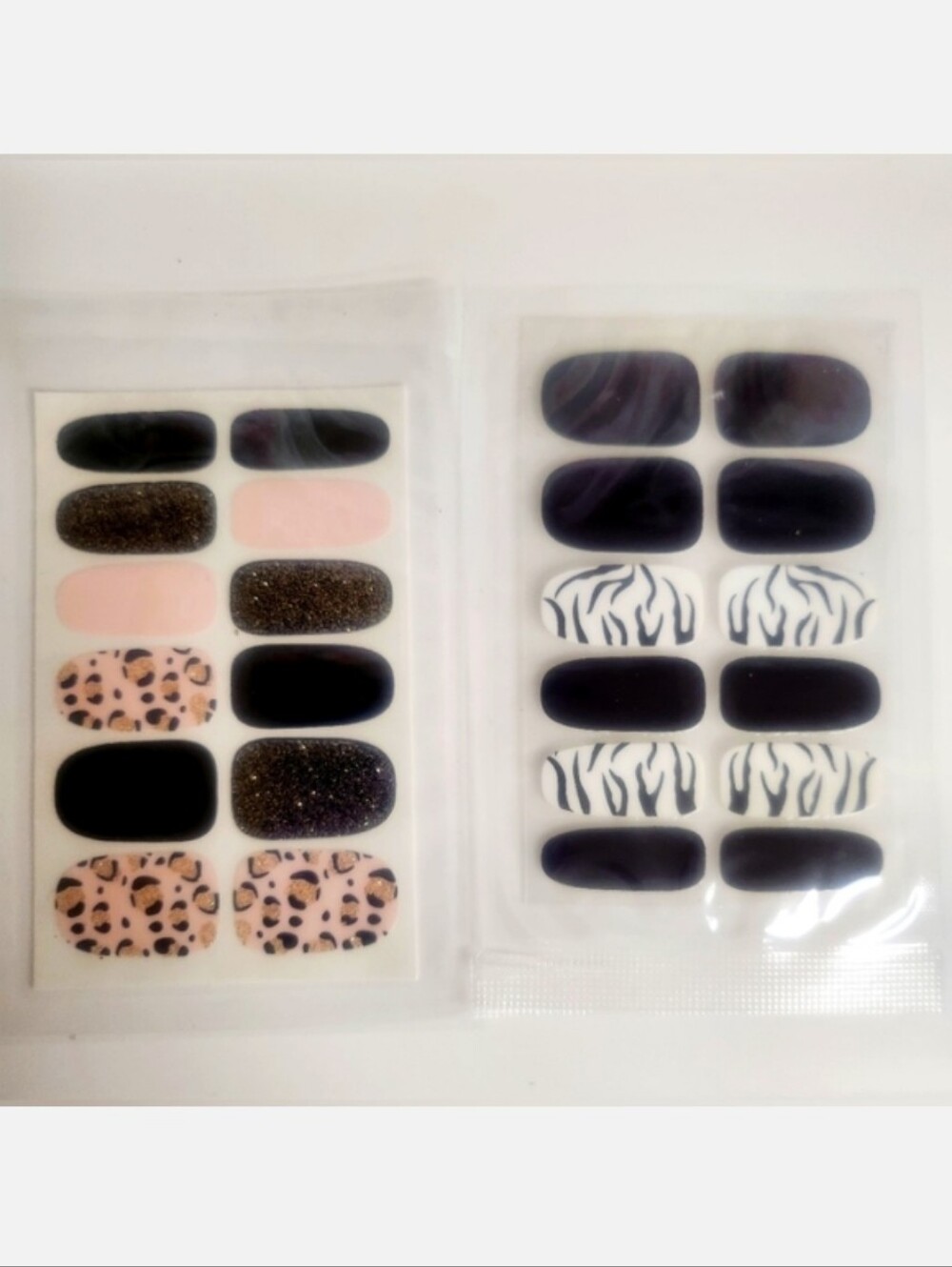 NWT 2 SETS OF GLAM NAIL ART WRAPS: PINK/BLACK ANIMAL PRINT!
